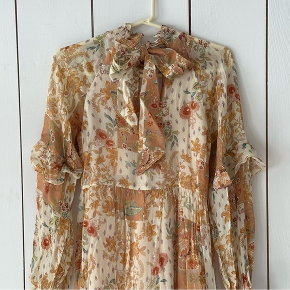 Sezane Estel Dress in Camel Patchwork Size 2 NWT - Picture 11 of 15